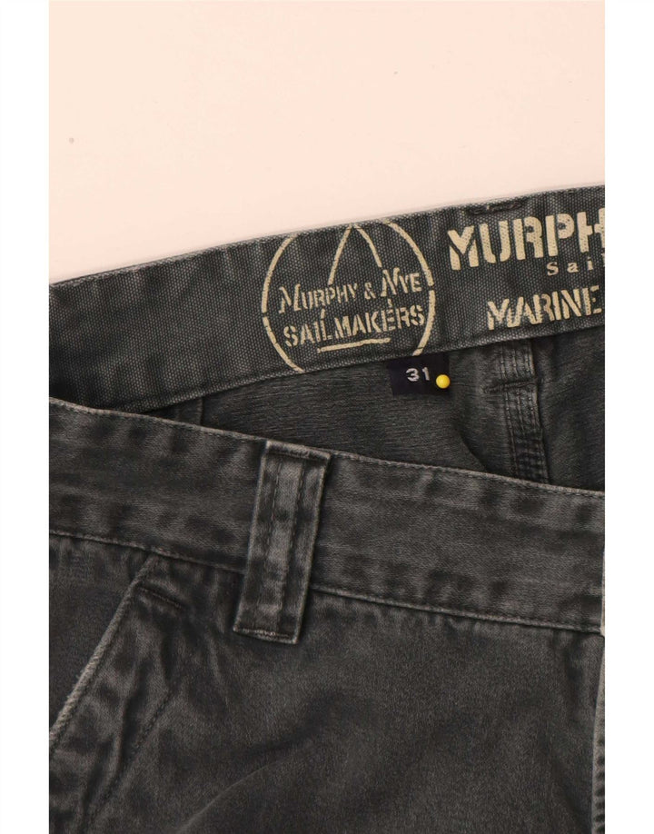 Murphy & Nye Pantalon cargo droit pour homme W31 L31 Gris Coton