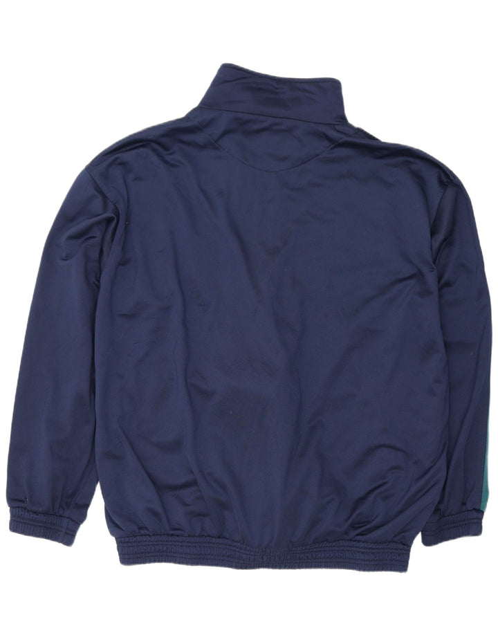 vintage Mens Survêtement Top Veste 2XL Bleu Marine Colourblock Polyester