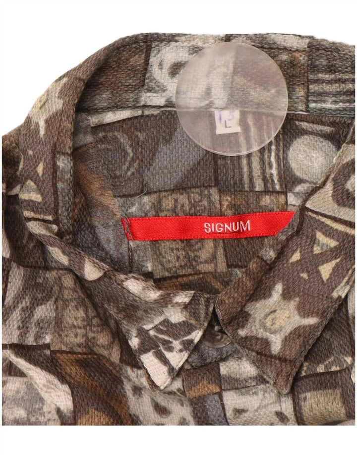 SIGNUM Chemise Longue Homme Grand Patchwork Gris