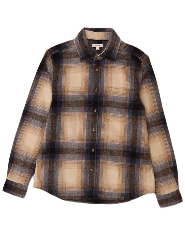 Reiss Chemise en flanelle de laine à carreaux multicolore moyen