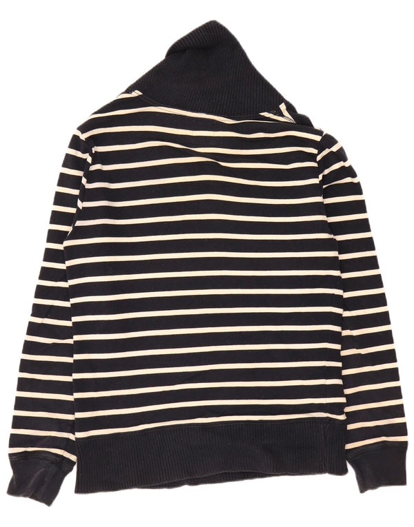 Zara Pull à col châle pour homme Bleu marine rayé