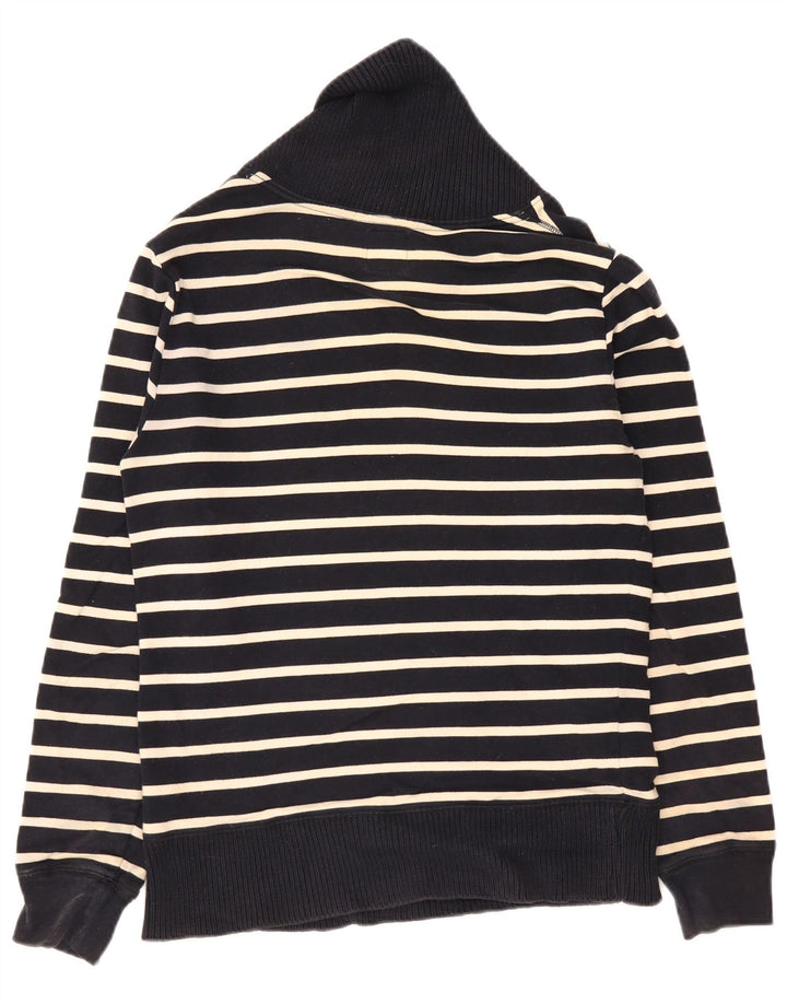 Zara Pull à col châle pour homme Bleu marine rayé