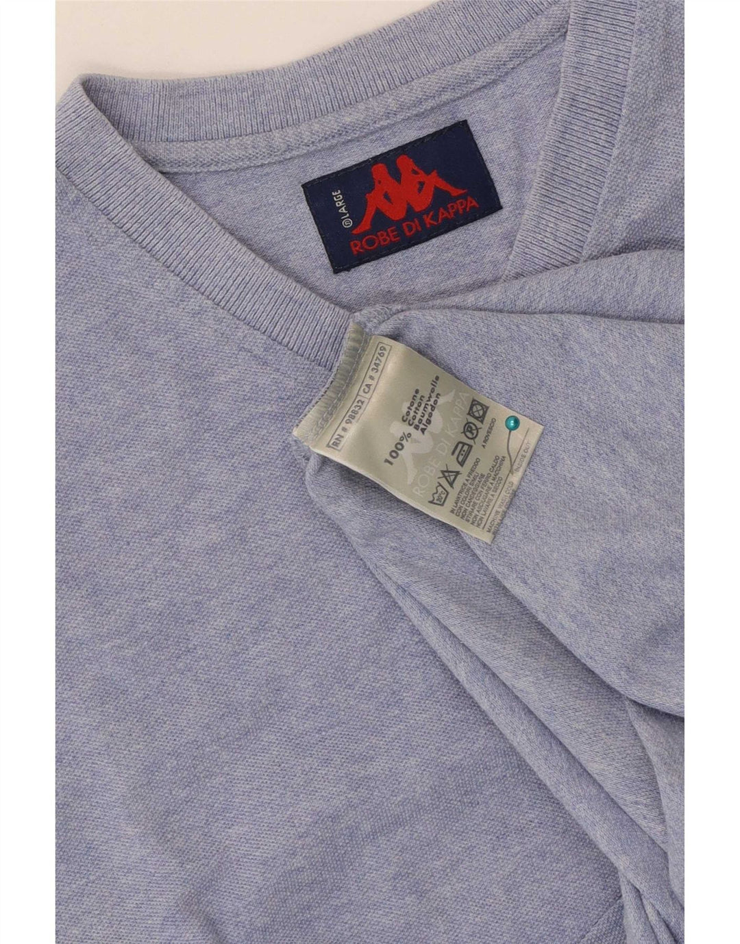 Kappa T-shirt à manches courtes pour homme en coton bleu moyen