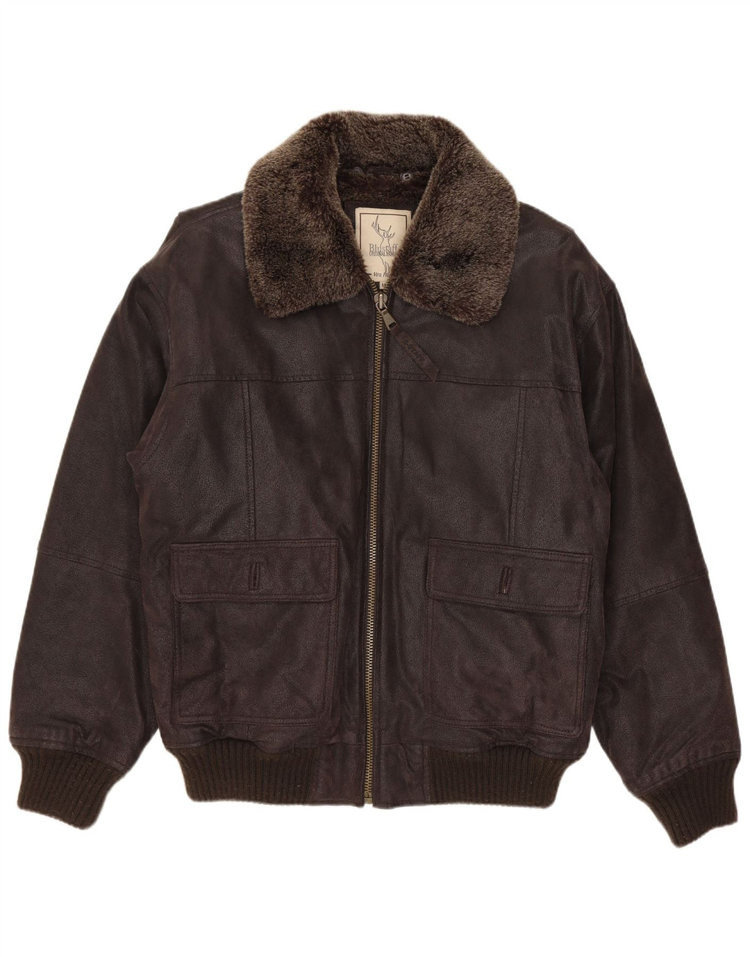 Blustaff Veste bomber en peau de mouton pour homme UK 38 Cuir marron moyen