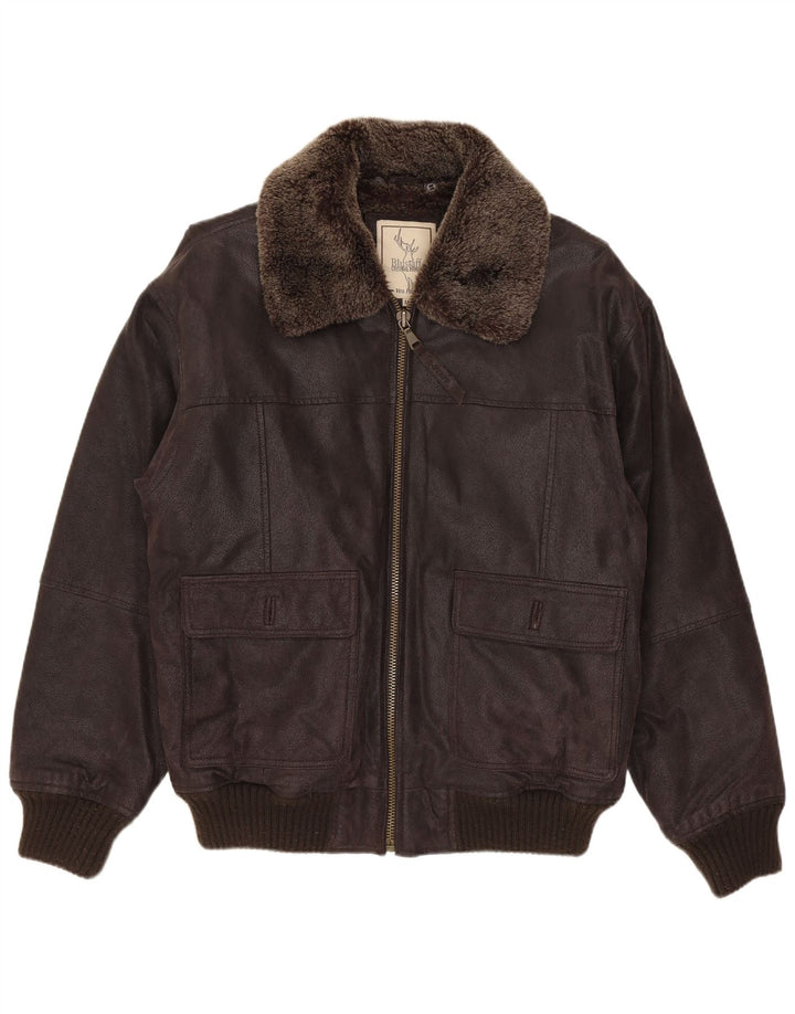 Blustaff Veste bomber en peau de mouton pour homme UK 38 Cuir marron moyen