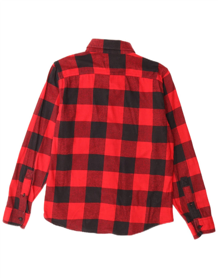 Hollister Chemise en flanelle pour homme en coton vichy rouge moyen