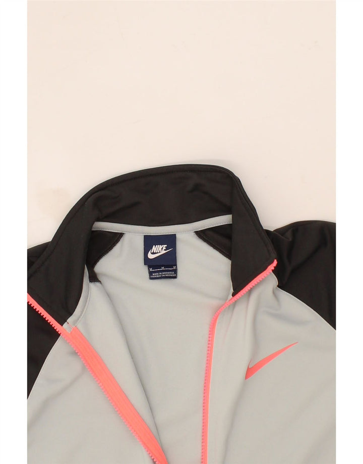 NIKE Womens Tracksuit Top Jacket UK 12 Medium Grey Colourblock Polyester Vintage Nike and Second-Hand Nike from Messina Hembry 