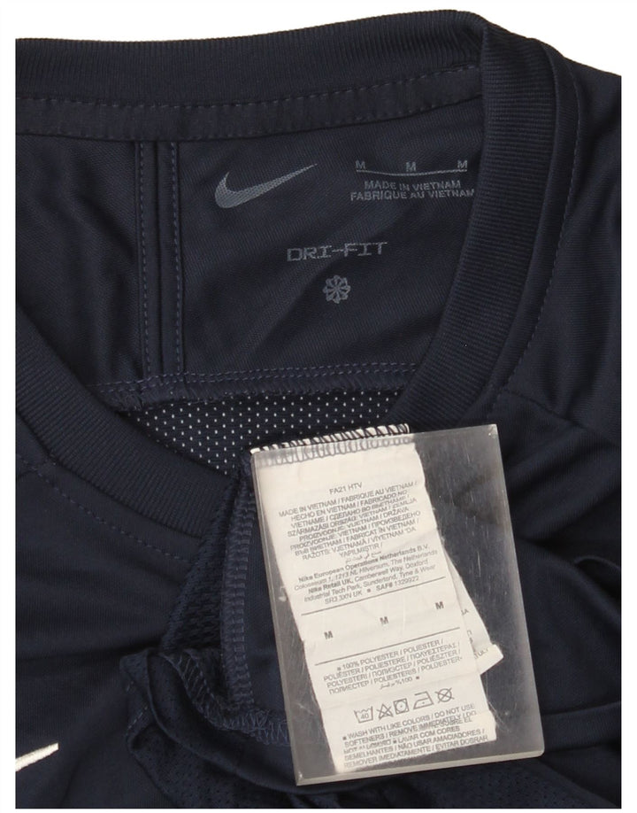 Nike Hommes Dri Fit T-Shirt Haut Bleu Marine Colorblock Polyester