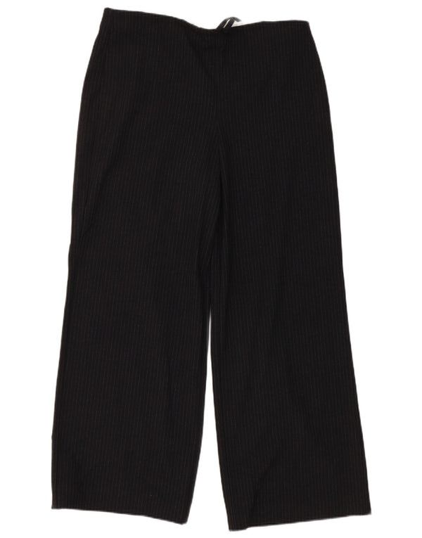 Zara Pantalon court à jambe large pour femme XS W25 L28 Polyester rayé gris