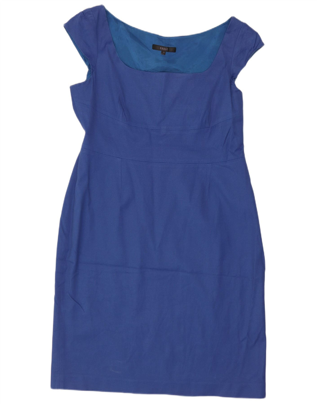 Coast Robe fourreau pour femme UK 16 Grand coton bleu