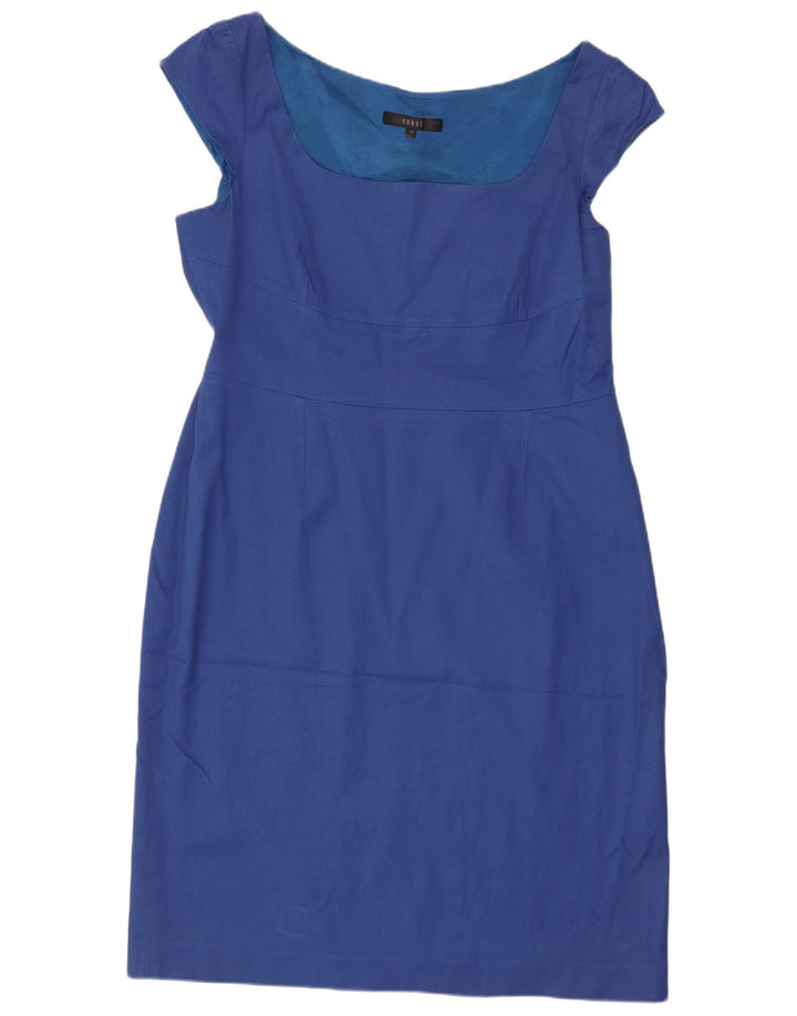 Coast Robe fourreau pour femme UK 16 Grand coton bleu