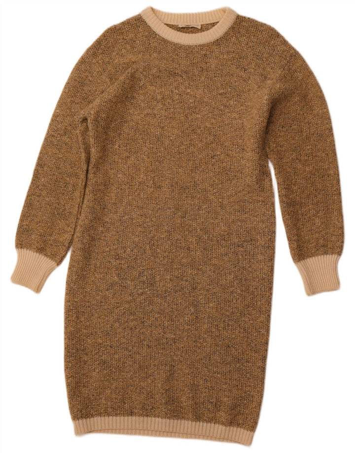 ELLE ERRE Robe pull à manches longues pour femme IT 42 Laine marron moyen