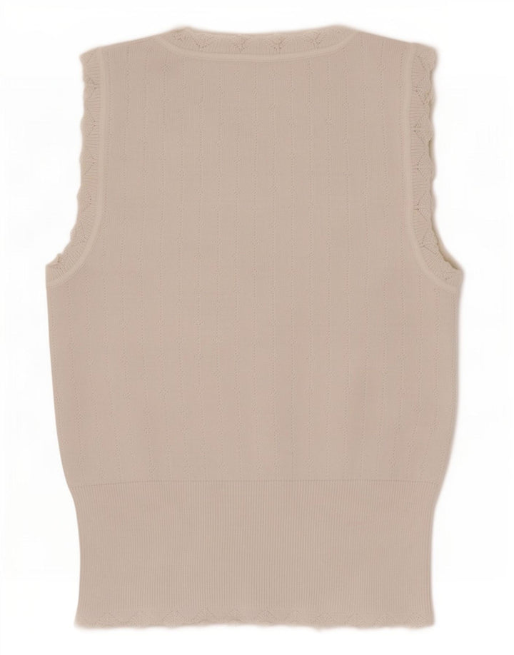 Zara Femme Débardeur UK 12 Medium Blanc Viscose