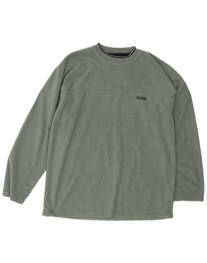 Reebok Pull polaire pour homme UK 40 Vert moyen Polyester