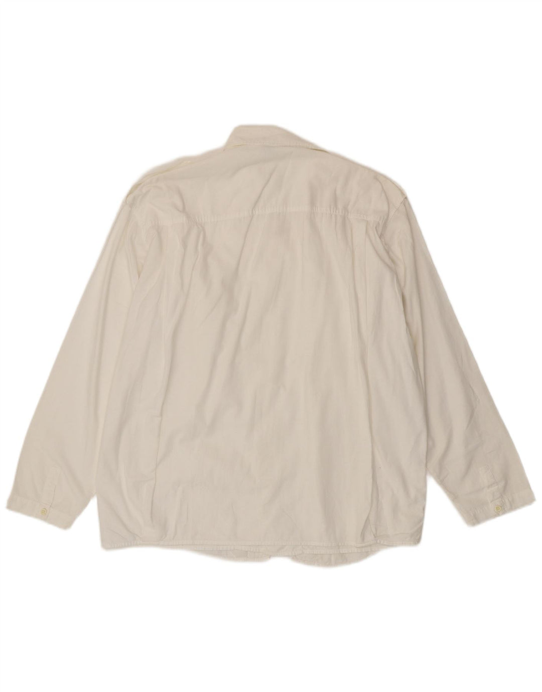 Benetton Chemise Militaire Blanc Moyen Coton Homme