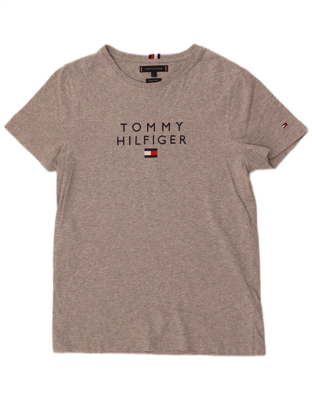 Tommy Hilfiger T-Shirt Graphique Homme Petit Gris Moucheté Coton