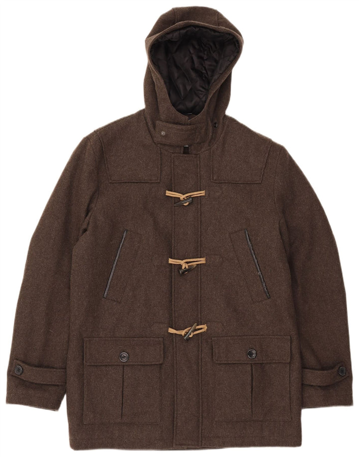 Nautica Duffle Coat à capuche pour homme UK 38 laine marron moyen