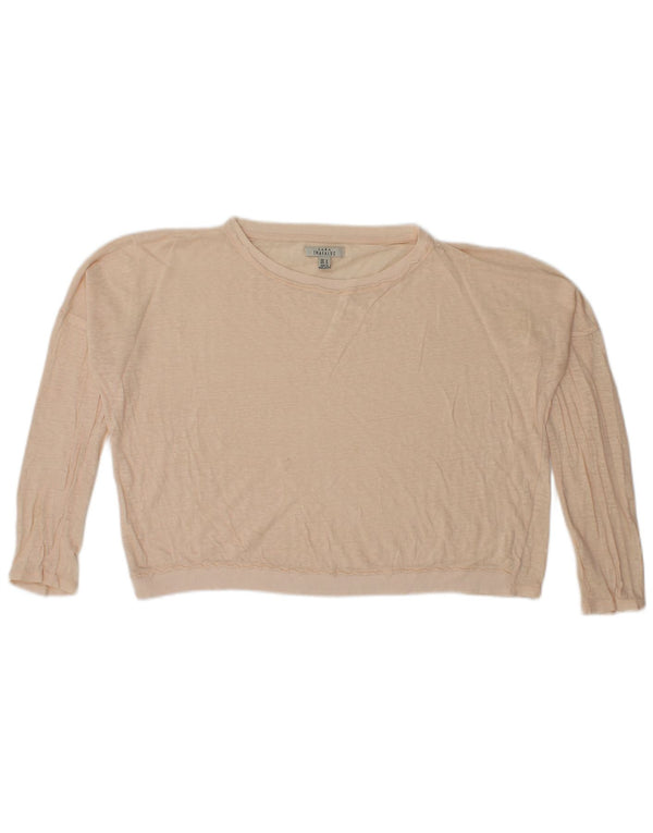 Zara Womens Trafaluc Pull surdimensionné à col rond UK 10 Small Beige