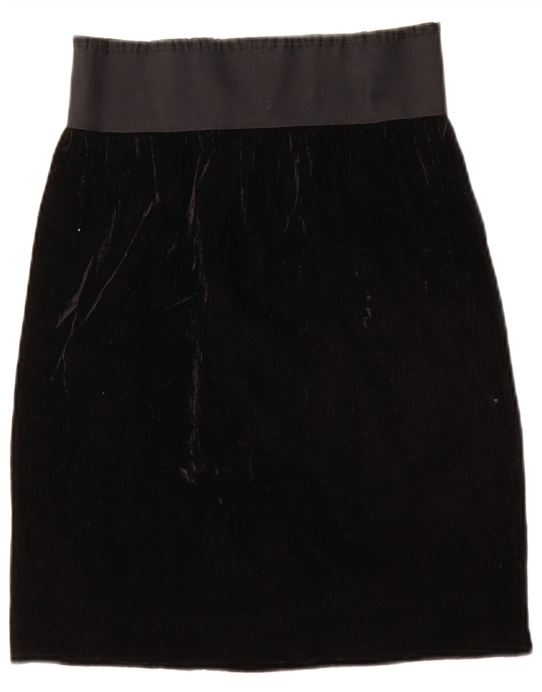vintage Femme Velours A-Line Jupe W28 Moyen Noir