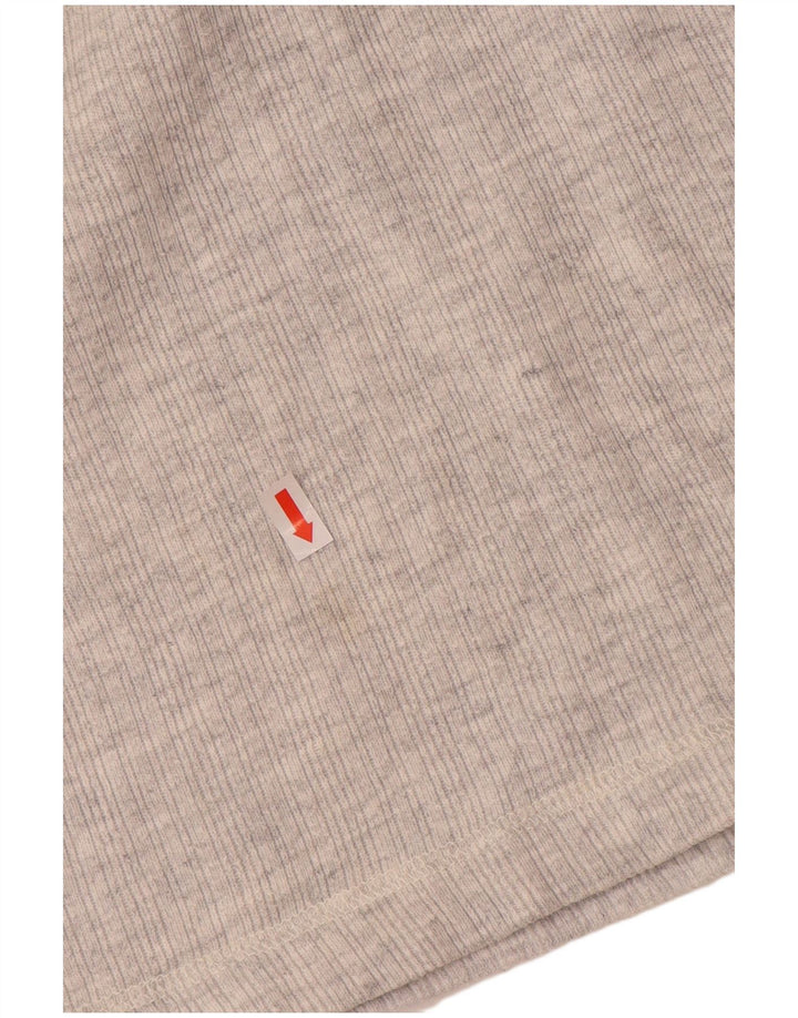 VINTAGE Pull col zippé femme UK 18 XL Gris