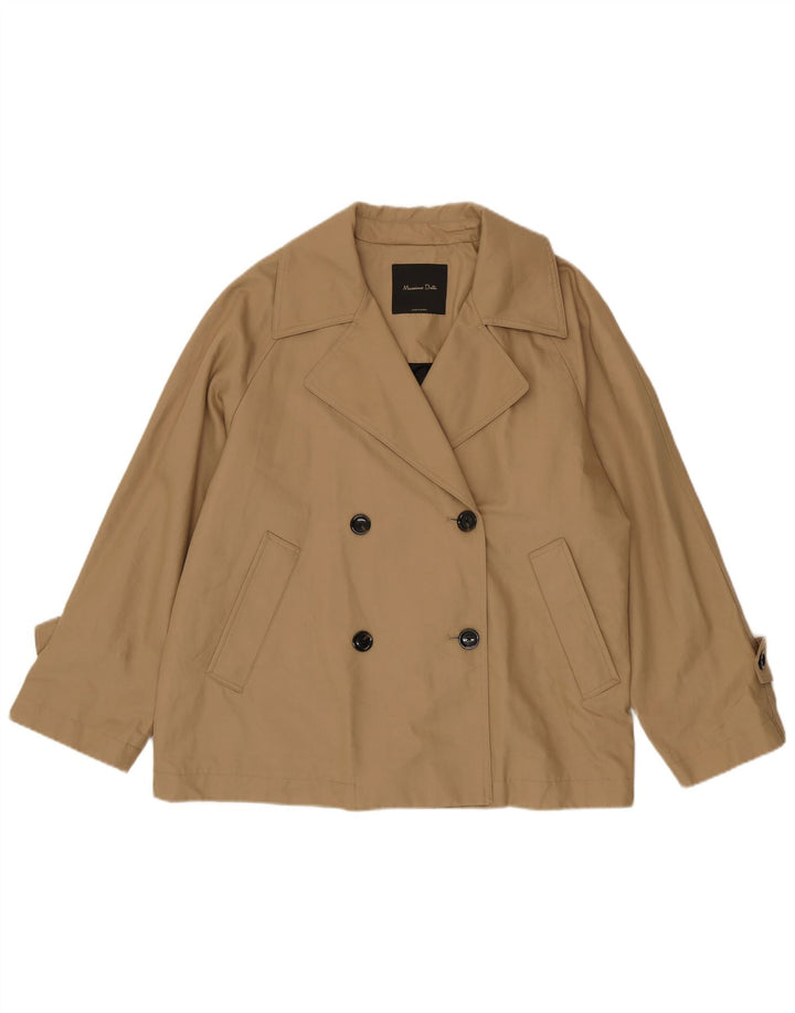 Massimo Dutti Trench court surdimensionné pour femme UK 14 coton beige moyen