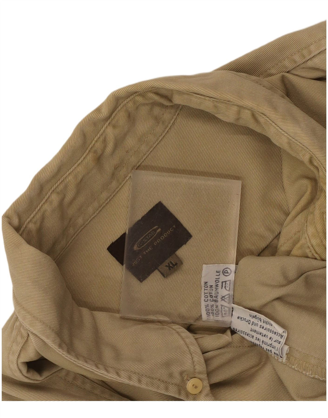 G-Star Chemise homme XL en coton à fines rayures beige