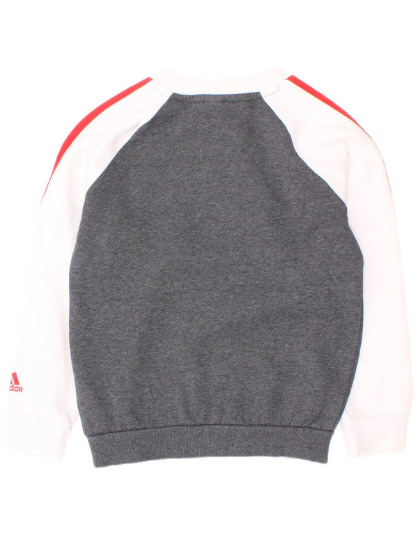 Adidas Sweat-shirt graphique pour garçon 5-6 ans Blanc Colorblock Coton