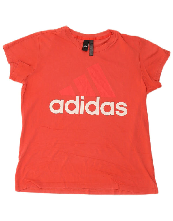 ADIDAS T-shirt graphique pour femme UK 18 XL Rouge Coton