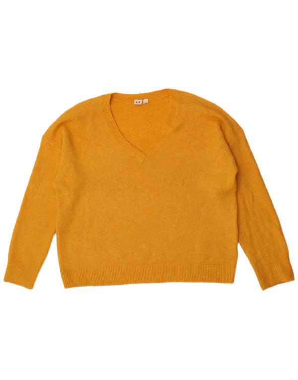 Gap Pull surdimensionné à col en V pour femme UK 16 Large Jaune Acrylique
