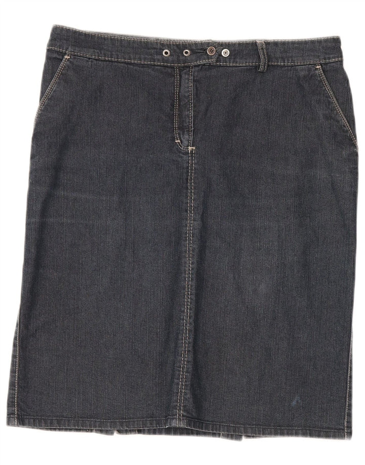 Femme TRUSSARDI Jupe En Jean IT 46 Large W32 Bleu Marine Coton
