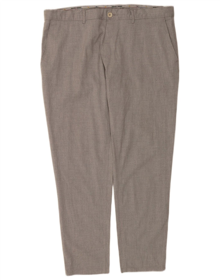 Zara Pantalon Chino Slim Homme EU 48 XL W38 L29 Gris Polyester