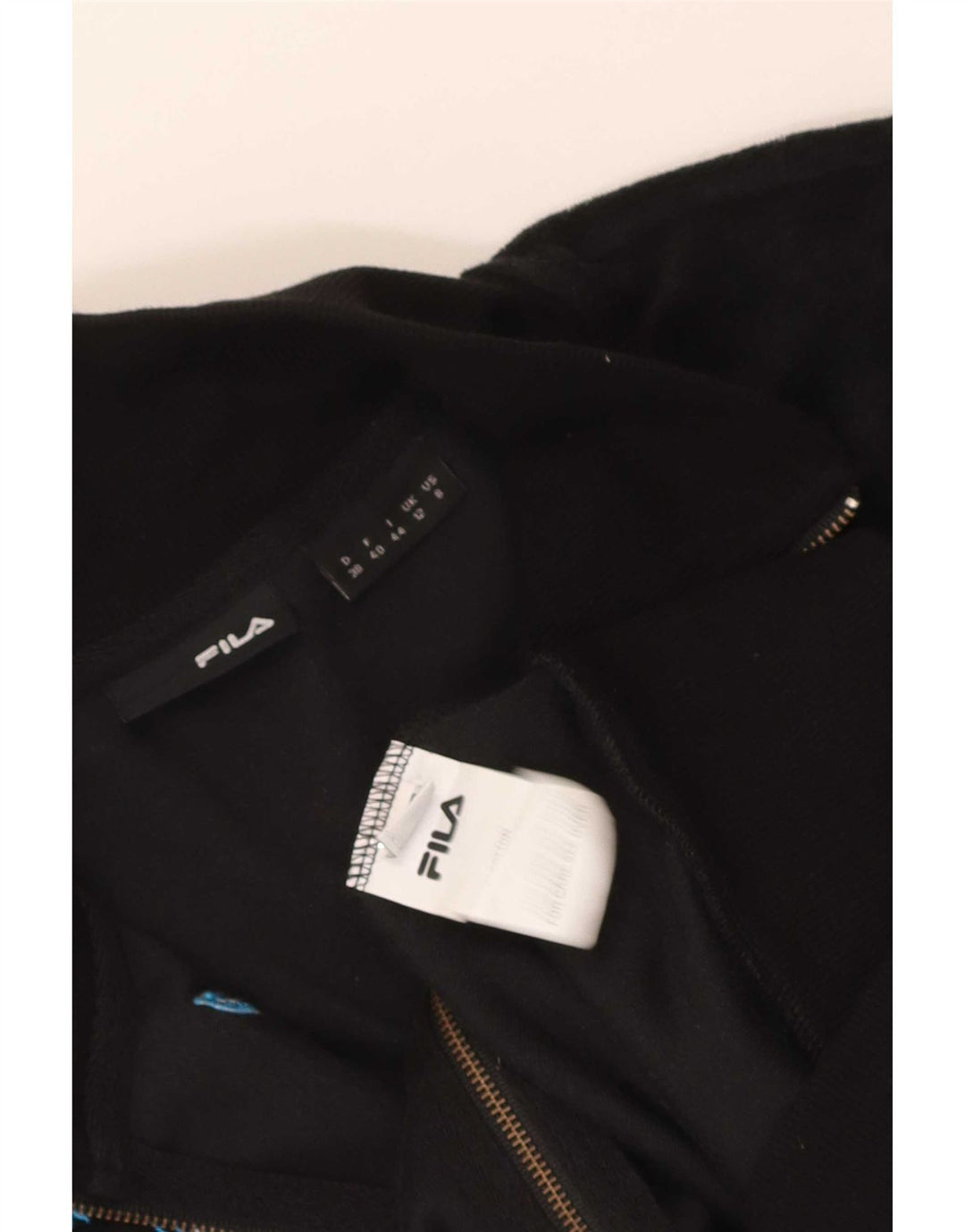 Fila Veste de survêtement graphique pour femme UK 12 Coton noir moyen