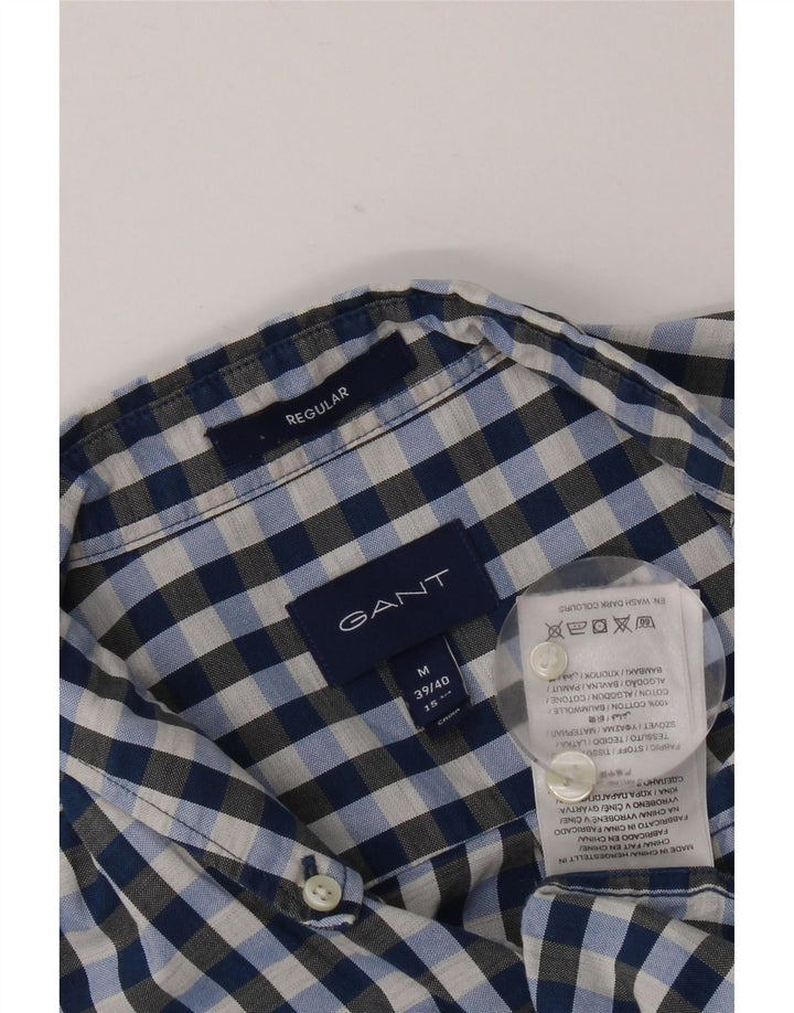 Gant Chemise Regular Fit Homme Taille 39/40 15 1/2 Coton Vichy Bleu Moyen
