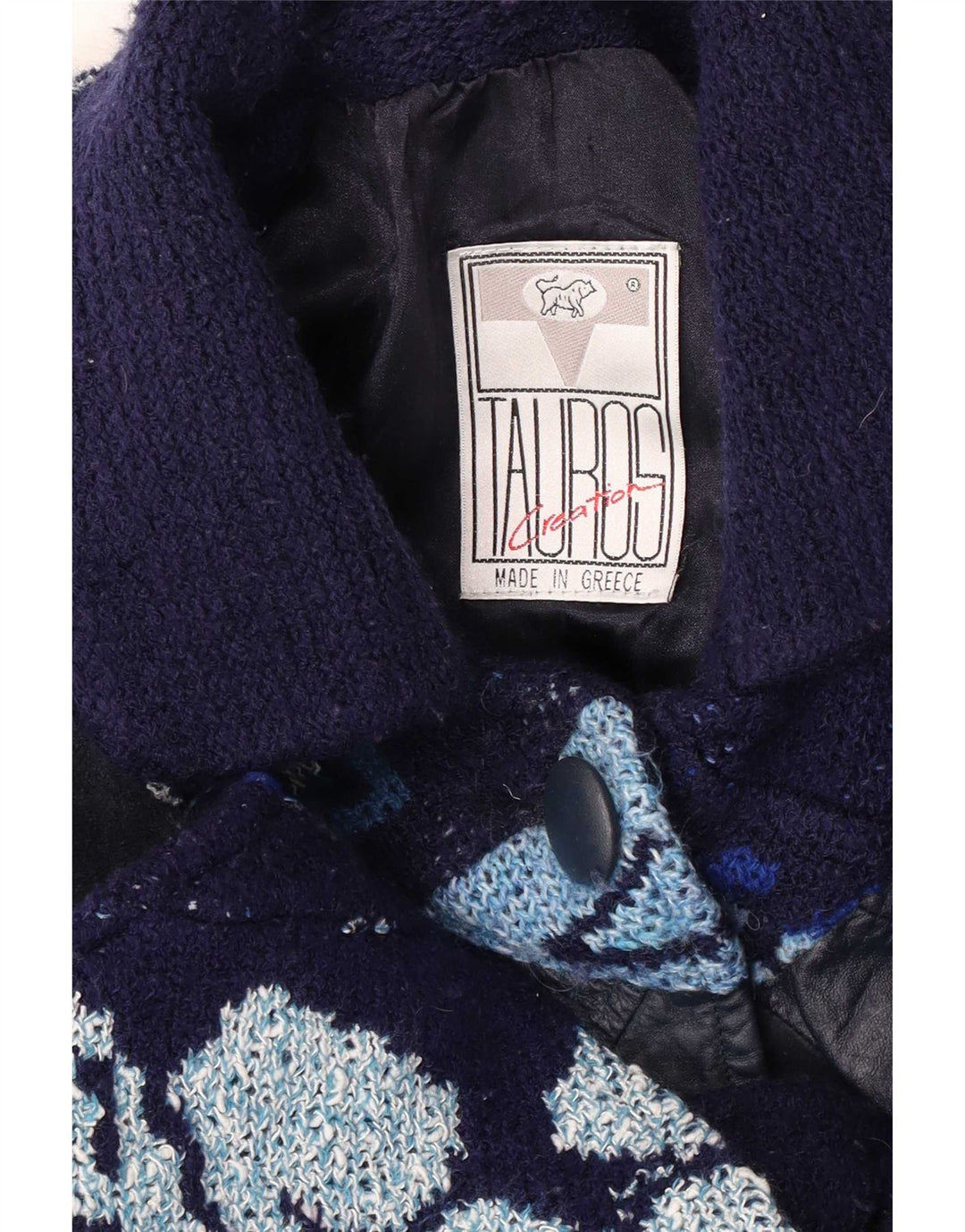 Tauros Creation Manteau Cape Femme Taille Unique Bleu Marine Fair Isle
