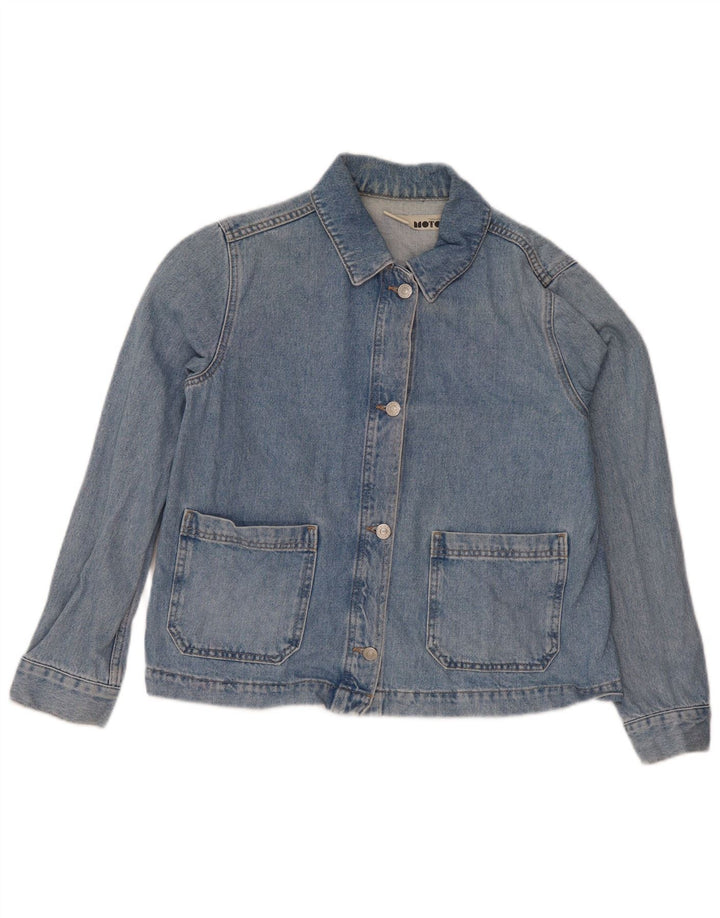 Topshop Veste en Jean Femme UK 8 Petit Bleu Coton