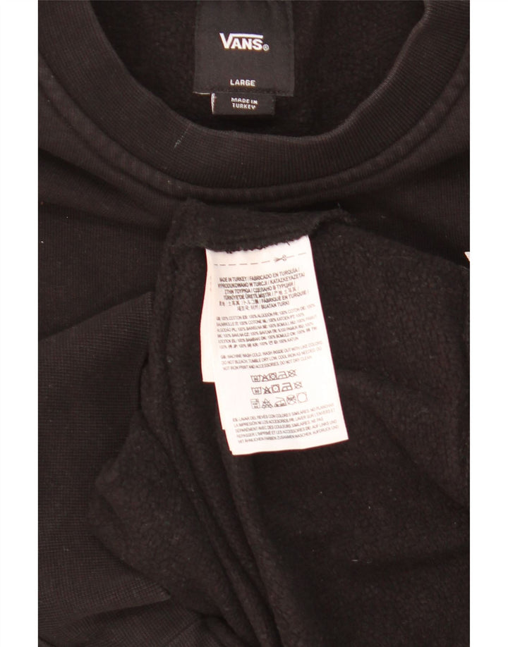 Vans Sweat-shirt graphique pour femme UK 16 Large Noir Coton