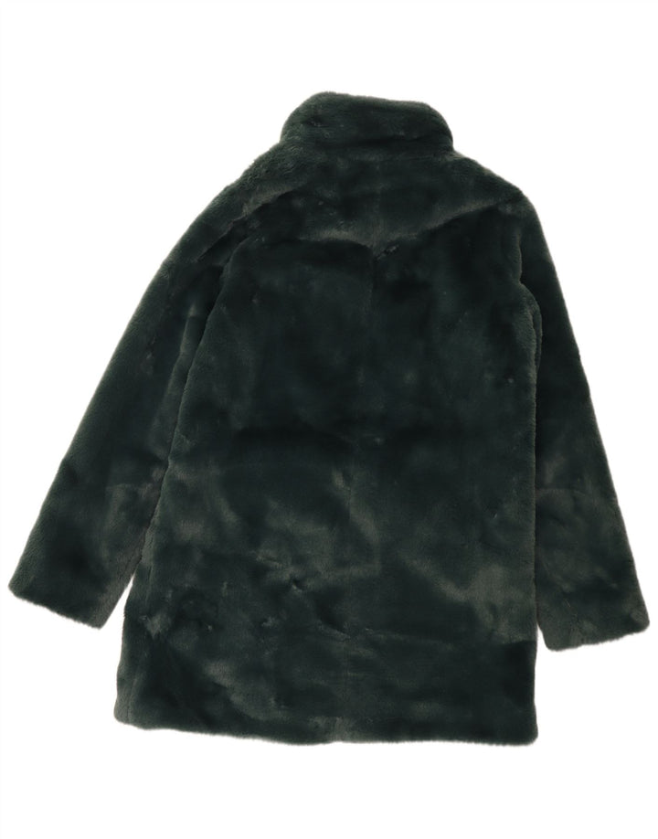 Fat Face Manteau surdimensionné en fausse fourrure pour femme UK 10 Petit vert Polyester