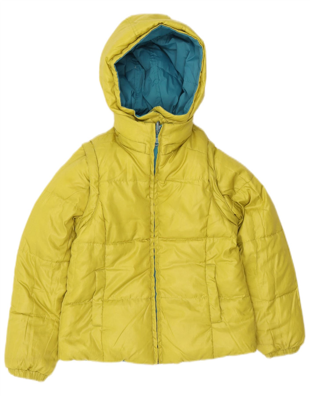 Benetton Veste matelassée réversible à capuche pour fille 7-8 ans Bleu moyen