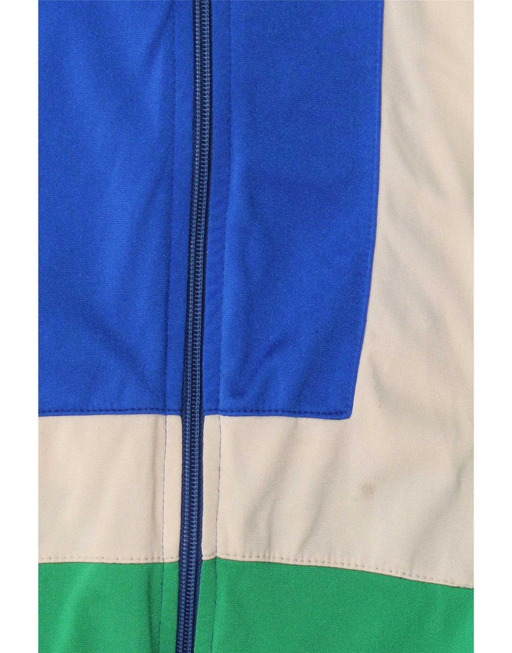 vintage Mens Survêtement Top Veste Petit Bleu Colorblock