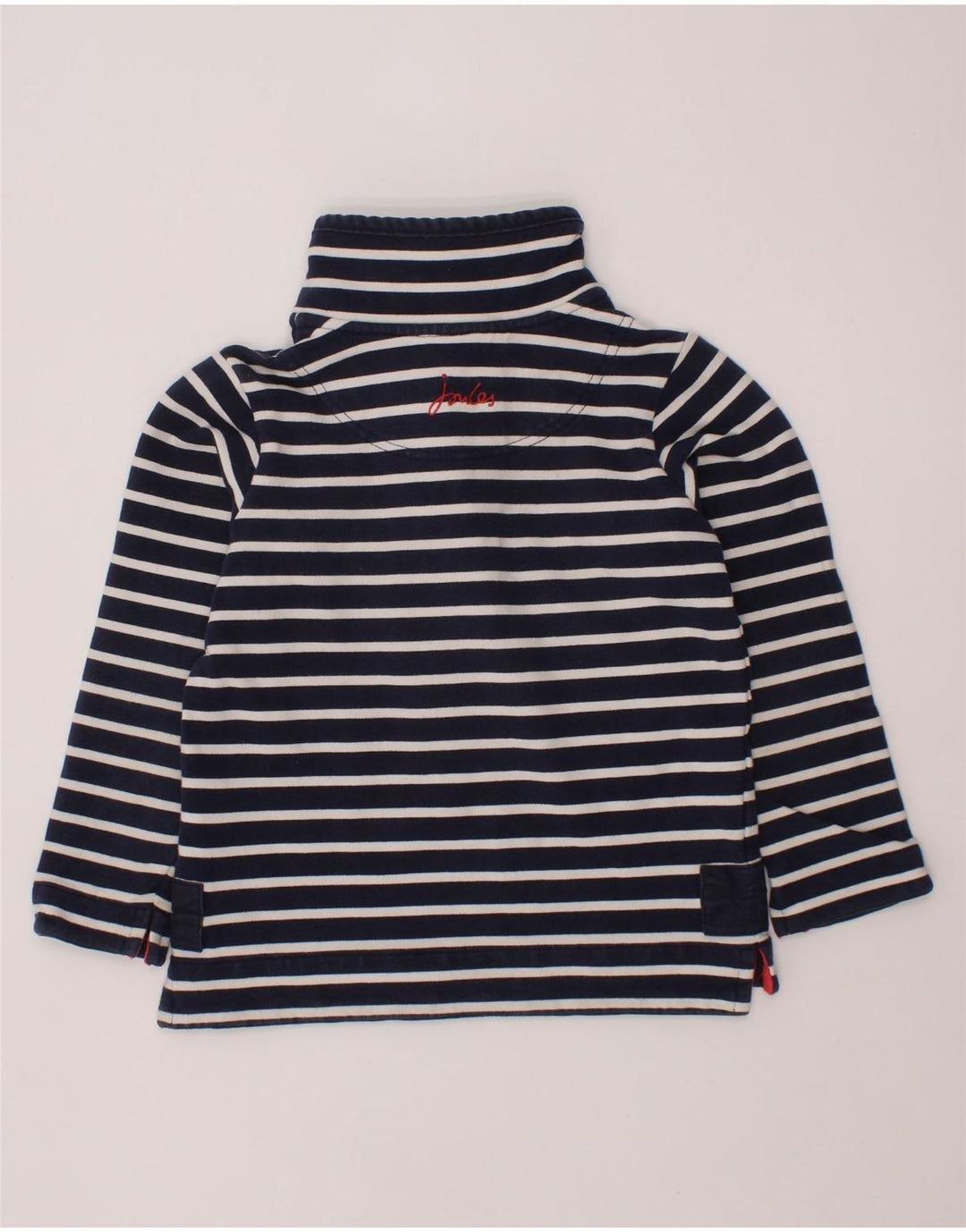 JOULES Sweat-shirt col boutonné fille 3-4 ans bleu marine rayé