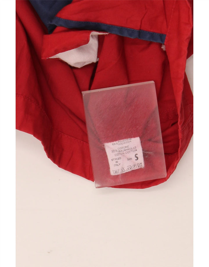 vintage Mens Hoody Loose Fit Utility Jacket UK 36 Petit Polyester Rouge