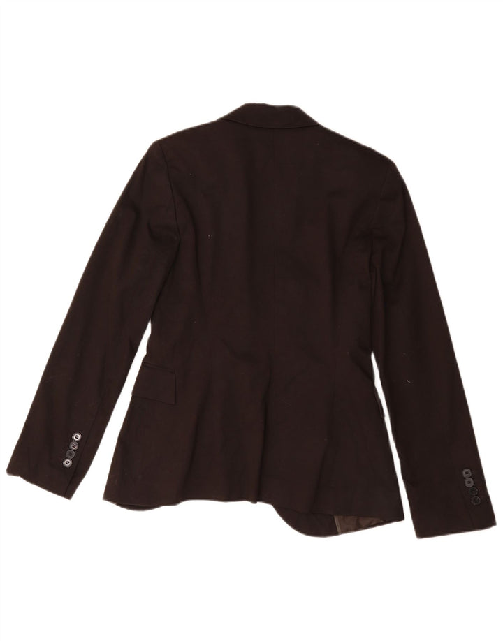 Zara Veste Blazer 1 Bouton Femme UK 10 Petit Coton Marron
