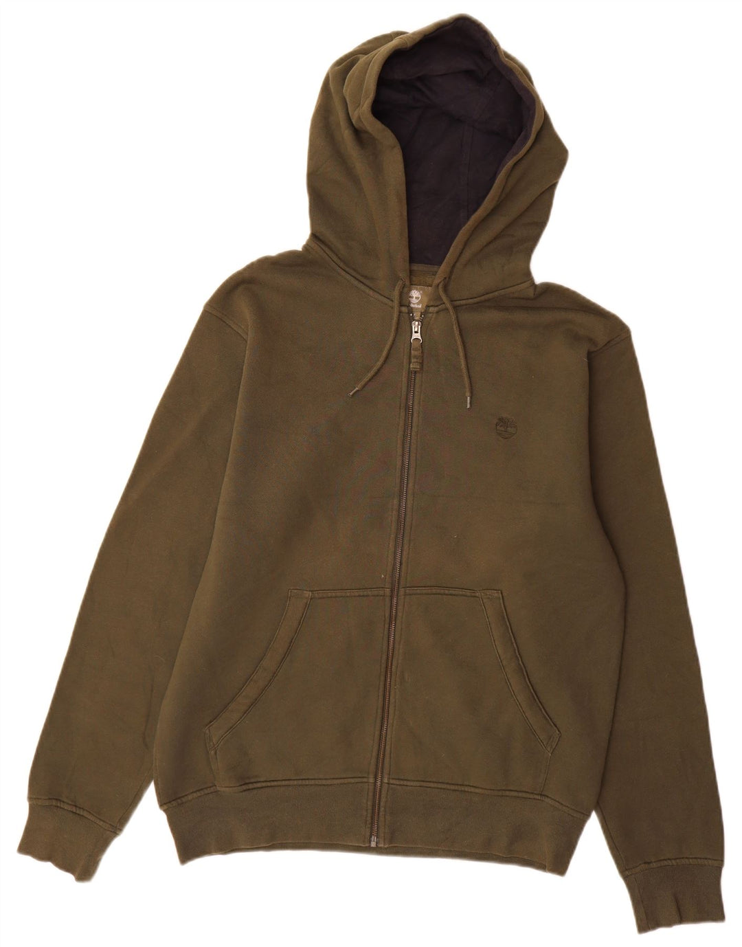 Timberland Sweat à Capuche Regular Fit Zippé Homme Kaki Coton