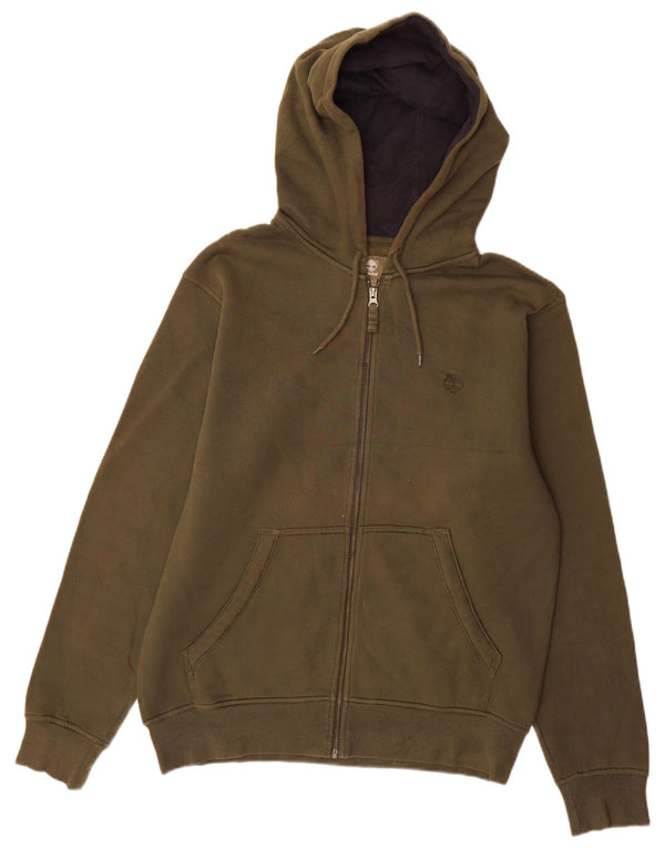 Timberland Sweat à Capuche Regular Fit Zippé Homme Kaki Coton