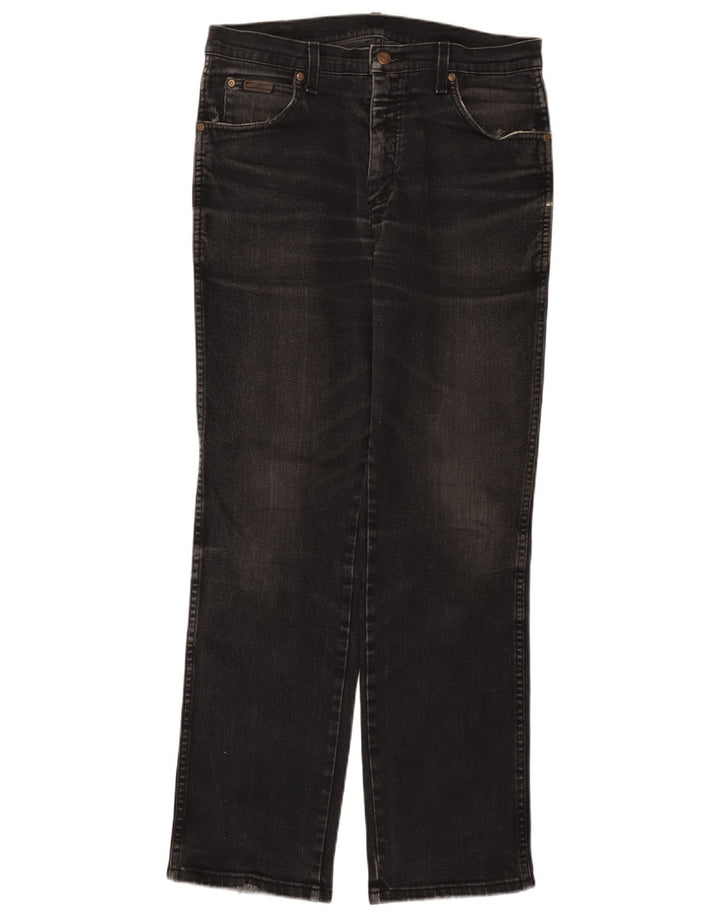 WRANGLER Jean droit extensible Texas W33 L32 pour homme en coton noir