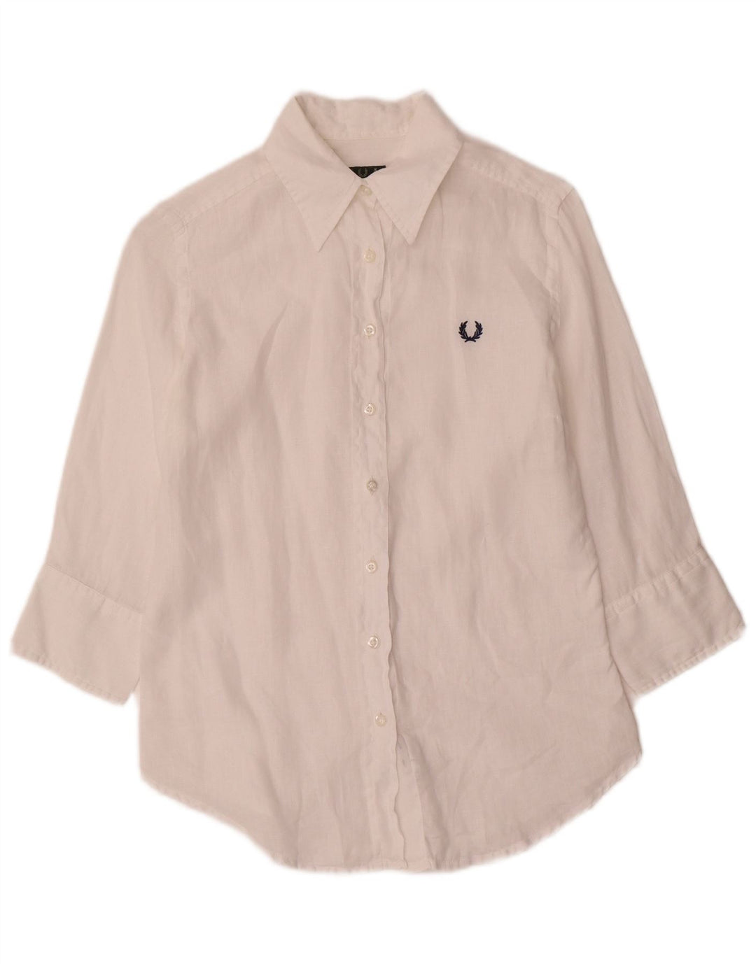 Fred Perry Chemise à manches 3/4 pour femme UK 10 Petit lin blanc