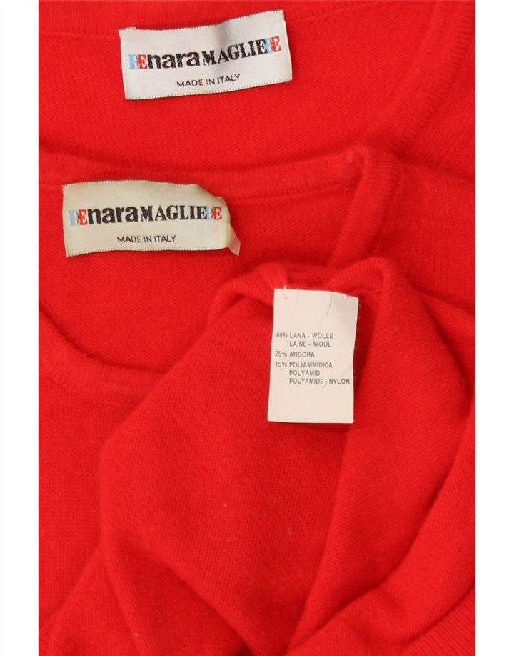 Enara Maglie Ensemble 2 pièces pour femme UK 14 Laine rouge moyen