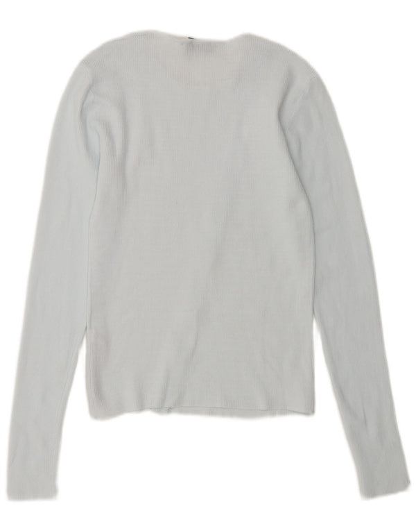 Zara Womens Crop Cardigan Top UK 10 Petit Nylon Bleu
