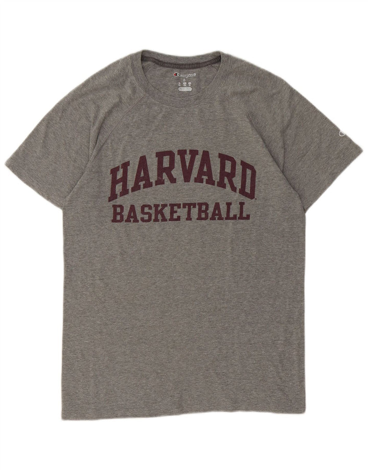 CHAMPION T-Shirt Graphique Harvard Homme Gris Moyen Chiné