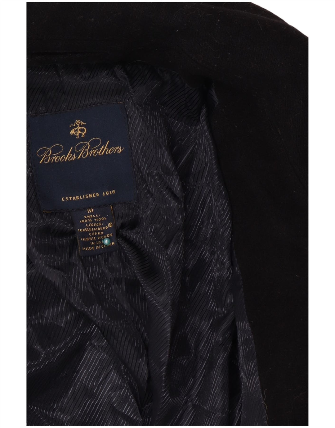 Brooks Brothers Caban pour homme UK 38 Laine noire moyenne